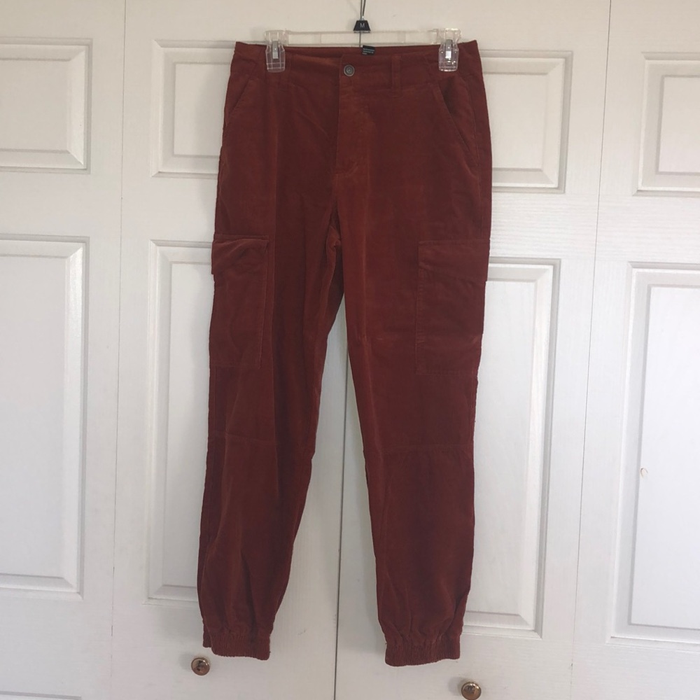 Dark Rust Corduroy Jogger Pants